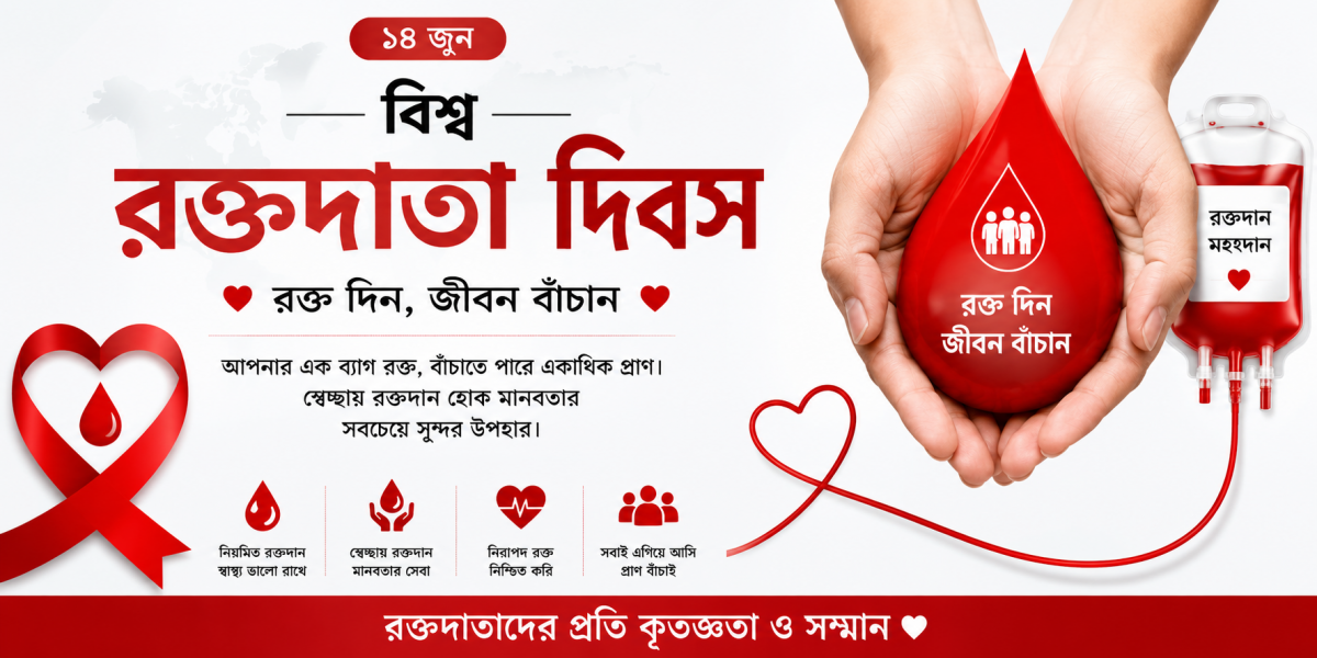 রবিবার বিশ্ব রক্তদাতা দিবস